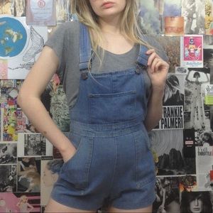 Vintage Denim Overall Shorts